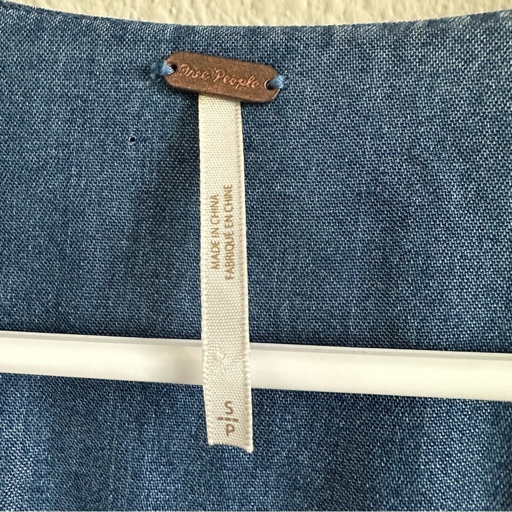 Free People Dress 8 Blue Long Sleeve Midi - Picture 4 of 11
